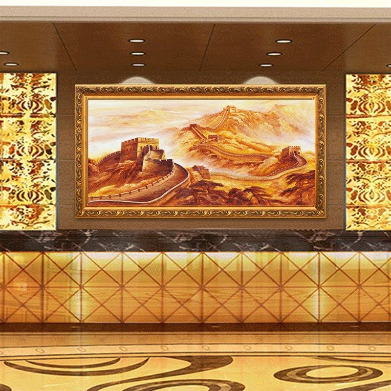 金长城油画 背山靠图 高端风景装饰画 会议室挂画 办公室中式