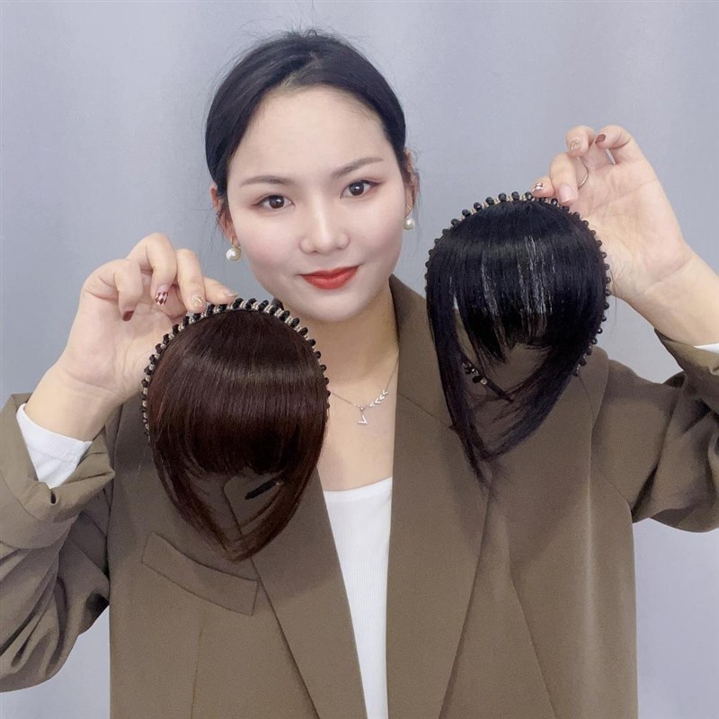 假发女水钻发箍空气刘海一体补发修颜自然隐形遮白发假刘海全真发