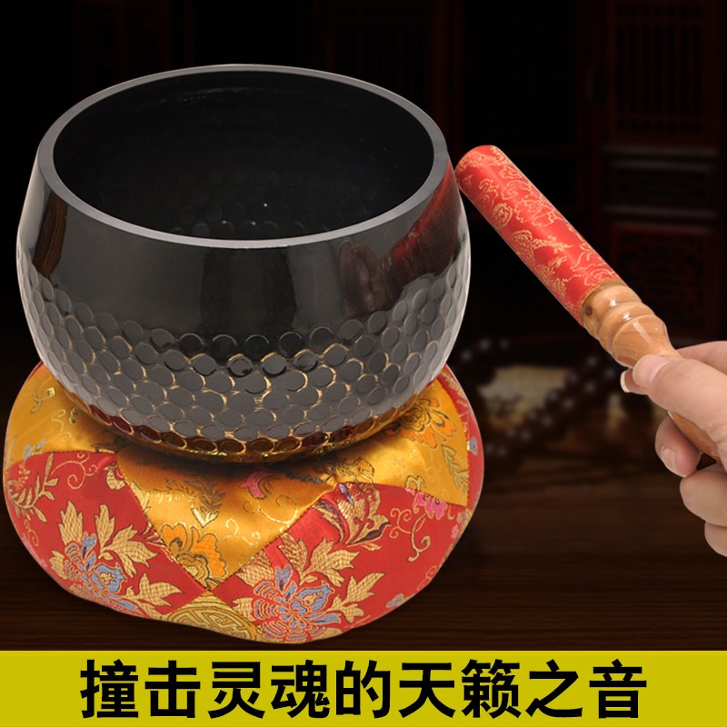 铜磬静心钵佛音转经碗引罄修行钵黄铜法器碗垫子引磬引庆 铜庆