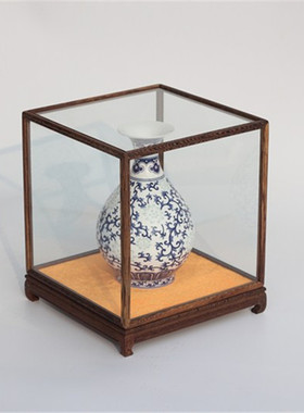 玻璃罩 红木展示柜 佛像罩子竖款防尘罩 鸡翅木宝笼181821可定制