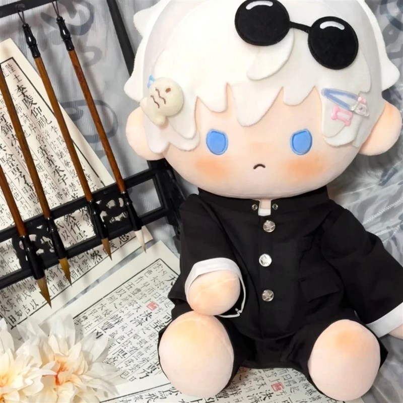 黑斩套装40cm坐姿棉花娃娃衣服男娃套装一番换装娃衣校服制服图片