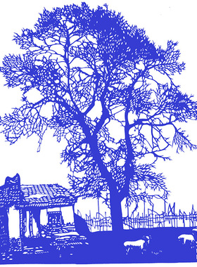 风景大树黑色刻纸纯手工艺术剪纸作成品中国风客厅装饰画佳居画饰