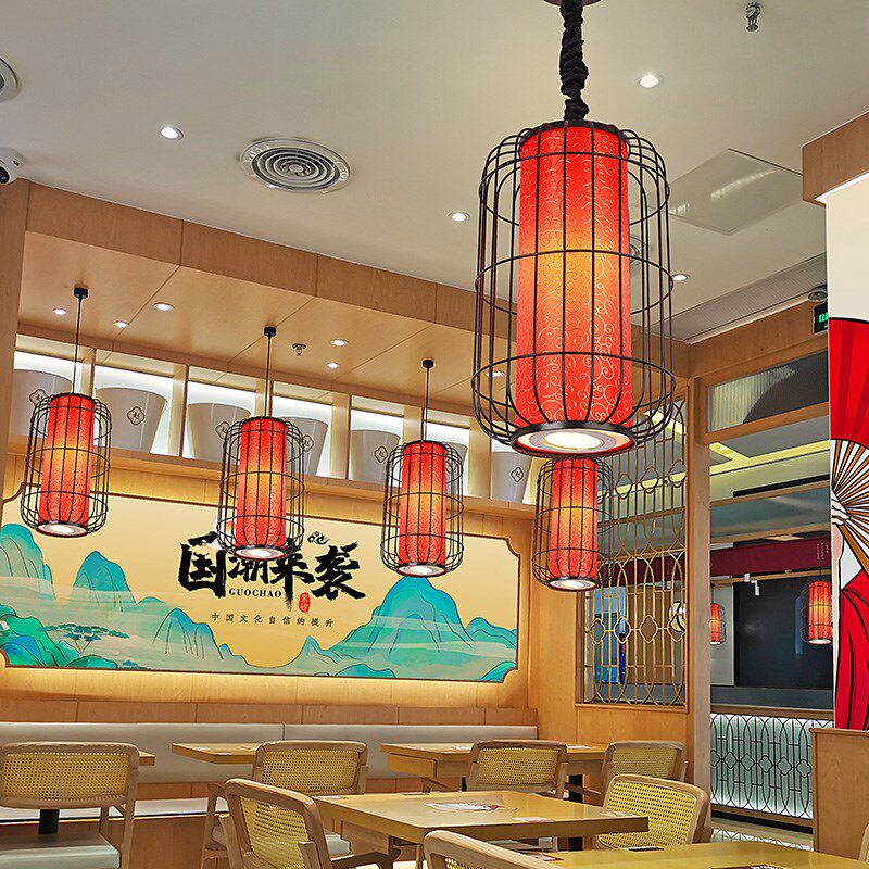 火锅店餐饮吊灯烧烤小吃面馆特色创意灯餐厅过道走廊门头装饰灯笼图片