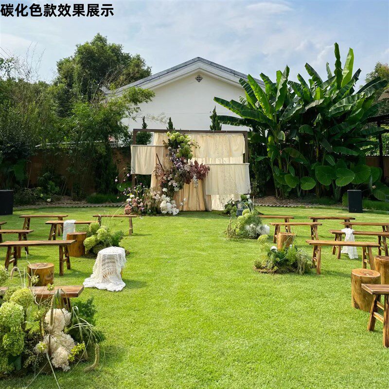 户外婚礼实木长条凳中式实木长凳黑色长凳白色长凳火锅长凳可定制