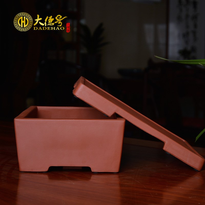 宜兴紫砂花盆长方盆景盆带托盘室内花卉陶瓷花盆盆栽粗陶盆欧式盆