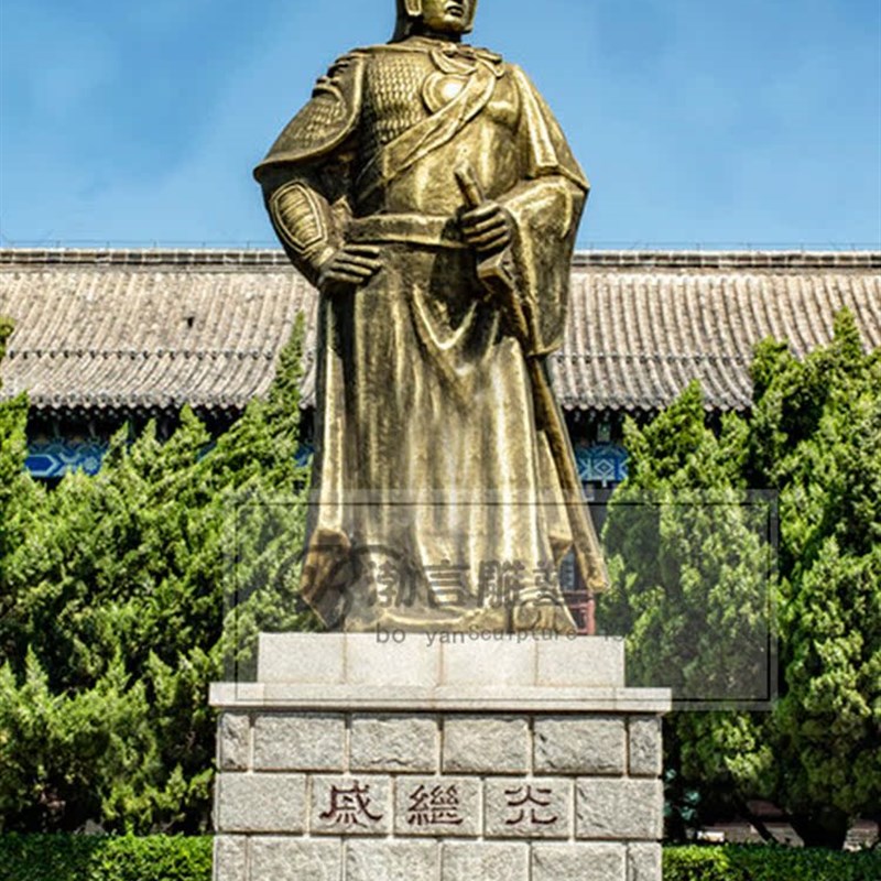 玻璃钢铸铜民族英雄戚继光人物雕像定制古代名人韩信将军战士雕塑