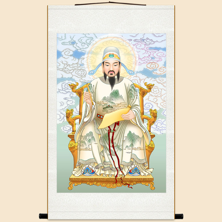 文昌帝君图禄神画像 神仙神像画 中式客厅书房卷轴挂画装饰画定制