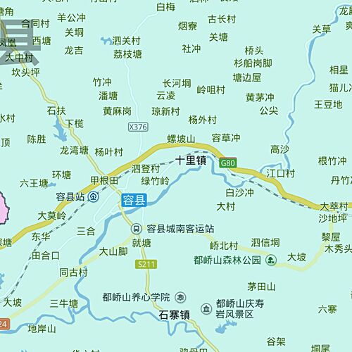 玉林市地图1.15m折叠家用高清办公室会议室书房新款墙贴装饰画