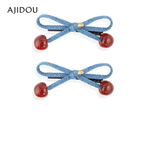 AJIDOU阿吉豆发夹简约樱桃鸭嘴夹刘海夹前额碎发夹侧边夹百搭发饰