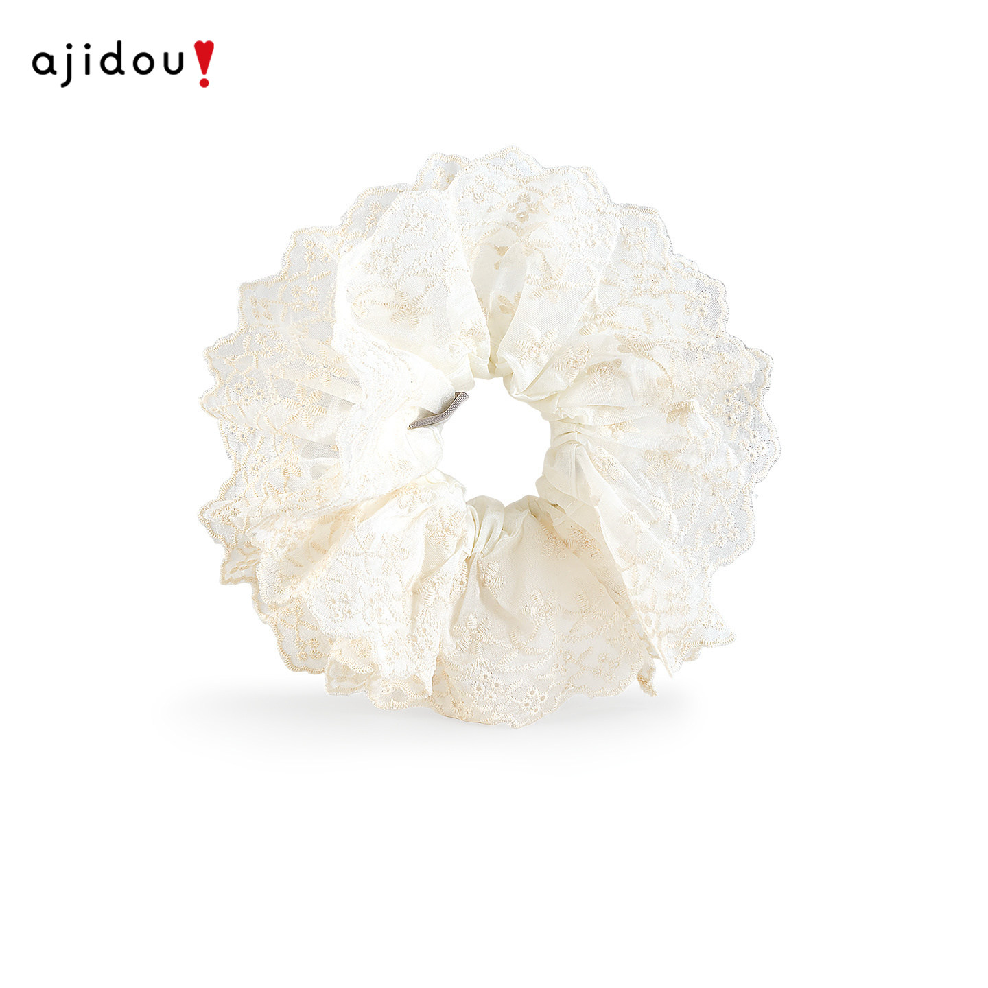 AJIDOU阿吉豆欧花苞大肠发圈氛围感发饰女款高级感雪莲花头花头绳