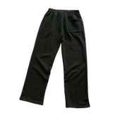 thumbnail for Left: black leather cross-patterned underneath, silver small cross-shaped pants with round straps, black straight-cut pants 88062917