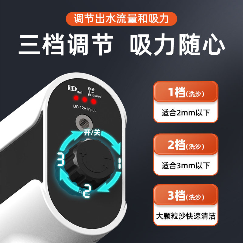 老渔匠鱼缸电动换水器自动洗沙吸便器清洁清洗神器吸鱼粪器