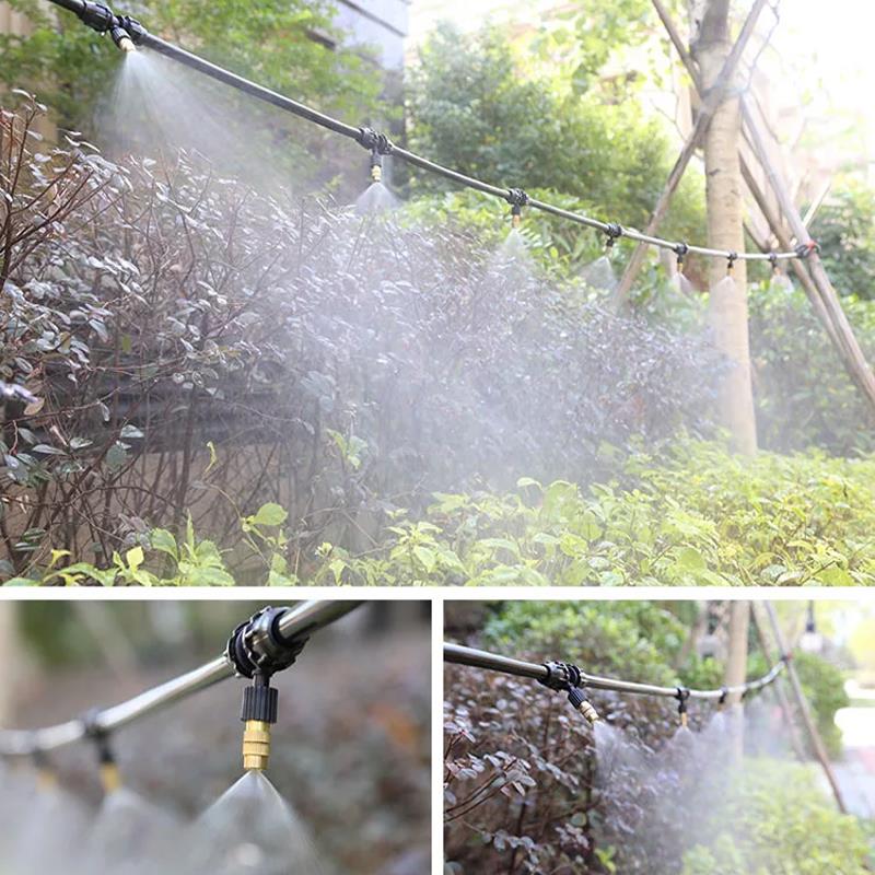 水泵自动浇花器降温喷雾浇水雾化喷头铜微喷喷雾定时水管喷淋系统