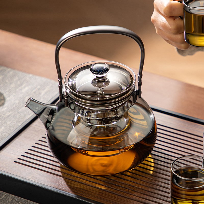 茶壶玻璃煮茶器加厚耐热提梁壶蒸煮一体泡茶壶大容量烧水壶可明火
