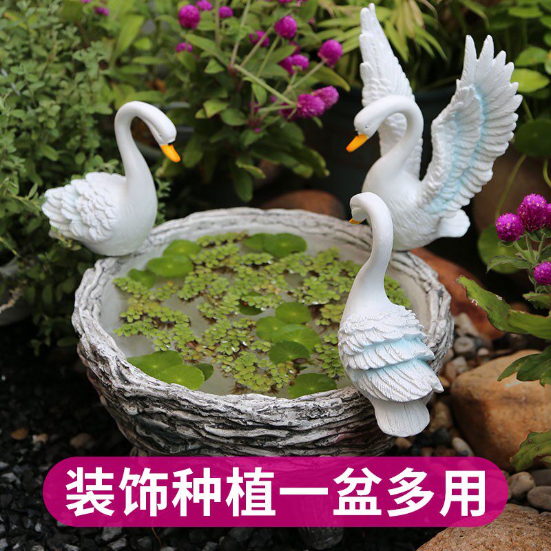 创意水培专用盆大号铜钱草花盆阳台装饰花园布置水养盆绿萝碗莲盆