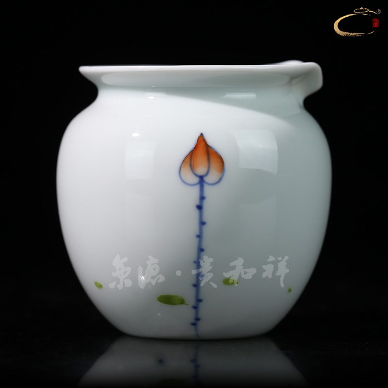 京德贵和祥手绘高温陶瓷匀杯无把公道景德镇斗彩分茶器茶具配件