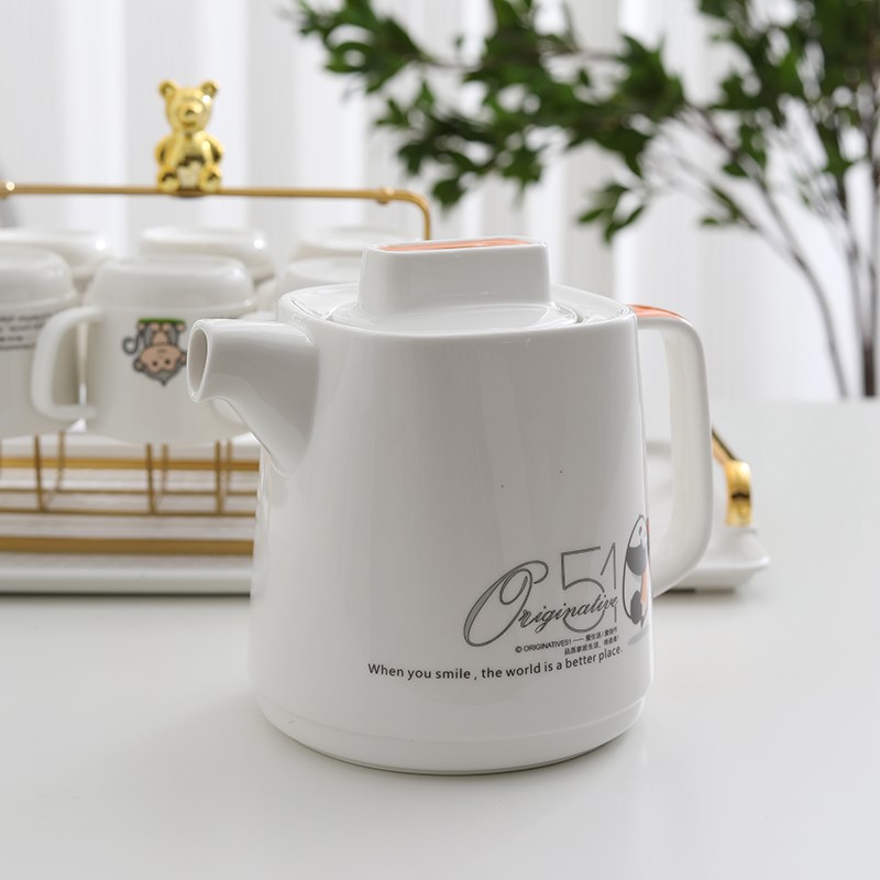 客厅水套套装杯具陶瓷茶具茶壶可装开水家用带托盘欧式简约冷水壶