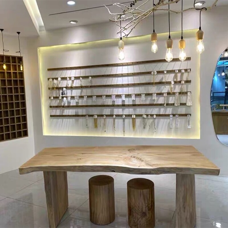 饰品店展示桌中岛流水台服装店实木大板展示台童装店中间摆放桌子