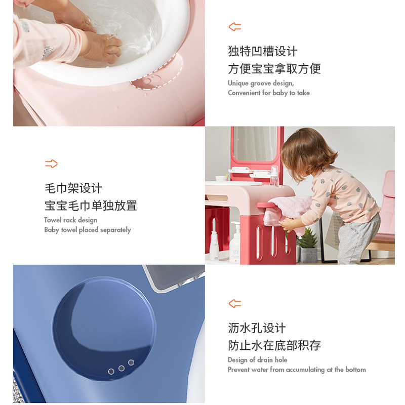 儿童洗漱台婴儿宝宝脸盆可增高家用架小孩刷牙洗脸盆塑料洗手台池
