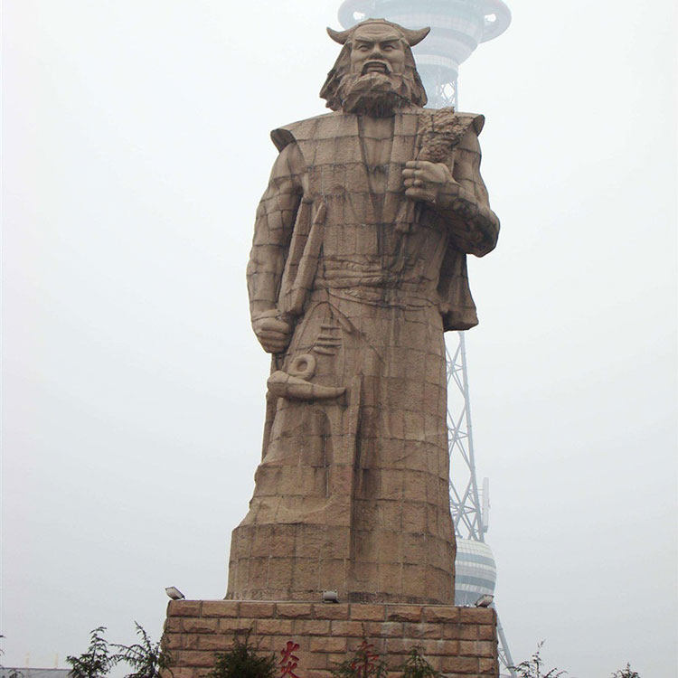 玻璃钢定制轩辕黄帝雕像定做神农尝百草炎帝雕塑订石膏蚩尤摆件