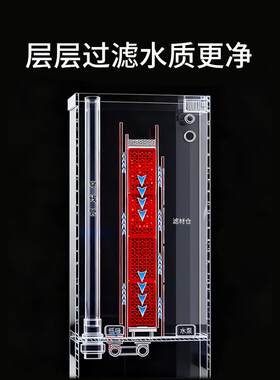 高逸鱼缸自得边几超白玻璃水草缸落地免换水家用水族箱包邮包安装