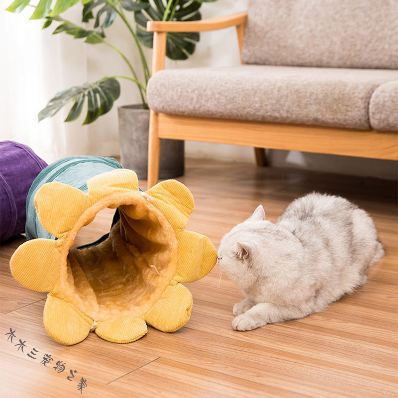 宠物用品双通猫隧道英短泰迪猫窝狗窝响纸通道猫床猫爬道四季通用