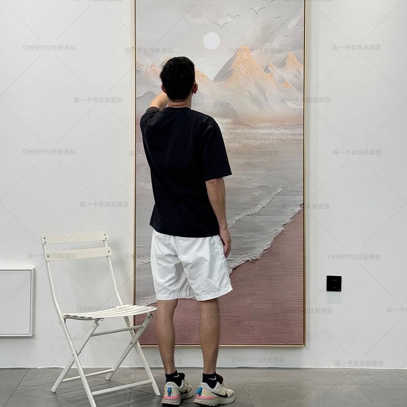日出海滩沙滩装饰画奶油风格挂画配电箱电闸盒遮盖画消防栓消火栓
