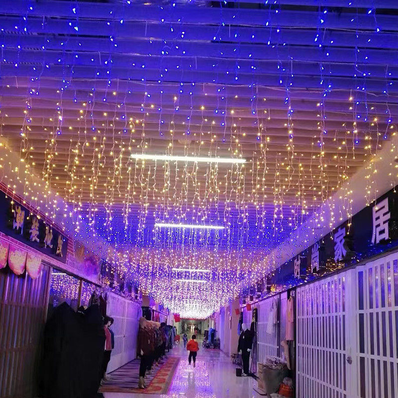 冰条瀑布灯led彩灯闪灯串灯满天星户外店铺婚庆浪漫结婚装饰挂灯