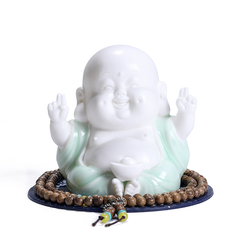 禅意佛像开心招财弥勒佛个性笑佛创意车载车上车内装饰品汽车摆件