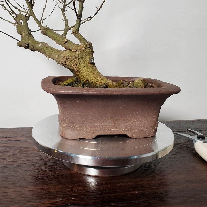 盆景制作修剪摆件转盘工作台底座多肉旋转台拍摄展示台手动铝合金