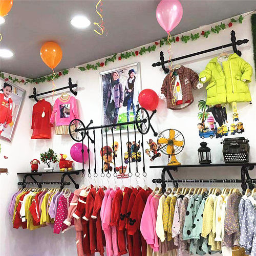 服装店衣架卖衣服用架子服装展示架子女装童装 店货架上墙侧挂架