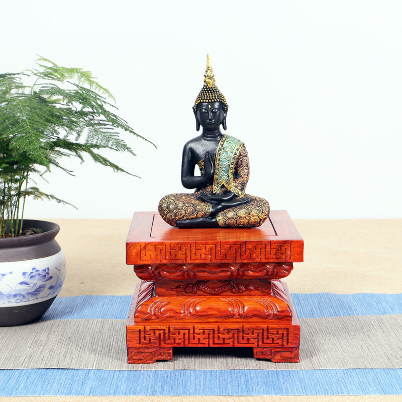 花梨木实木佛像底座观音如来弥勒佛菩萨财神神像摆件貔貅加高贡台