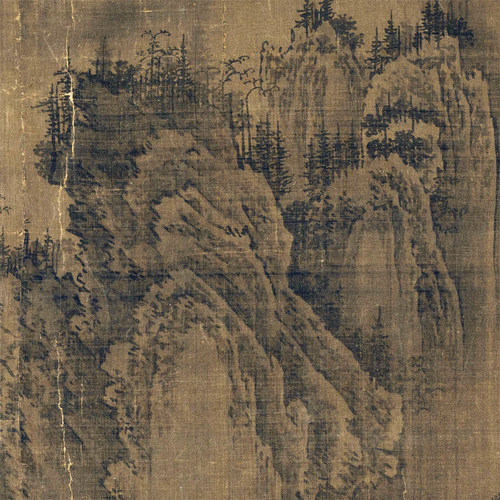 五代十国荆浩匡庐图高清复制仿古山水画绢布临摹底稿画稿画心范本