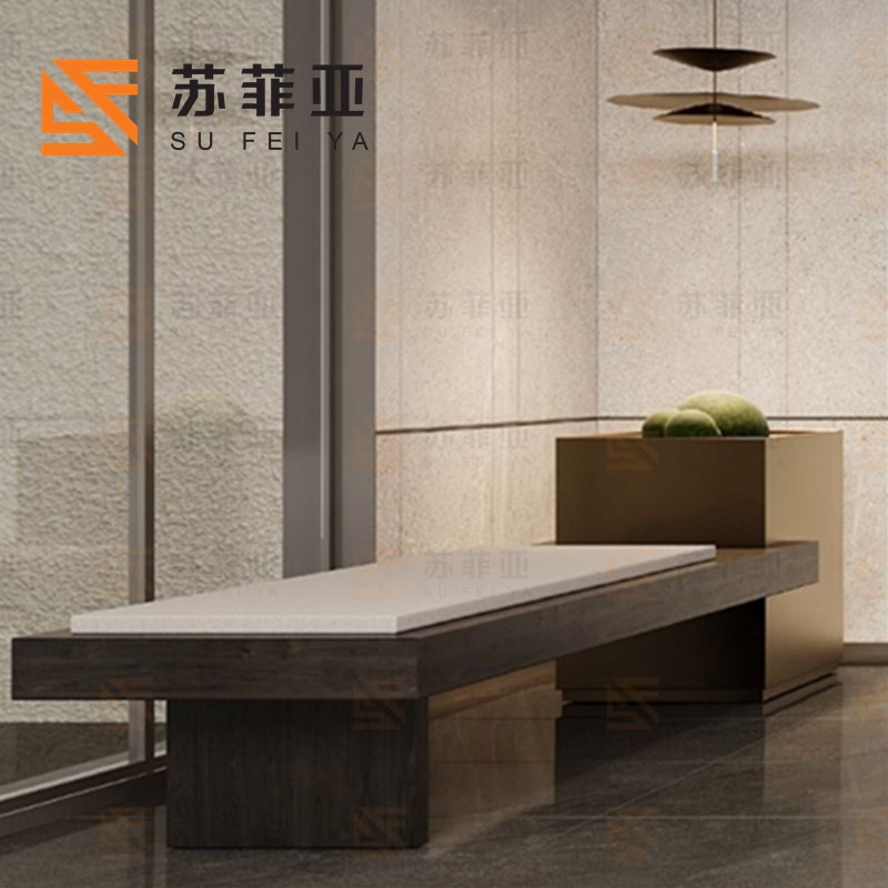 北欧轻奢沙发凳设计师酒店架空层端景凳售楼处长凳走廊观景休闲凳