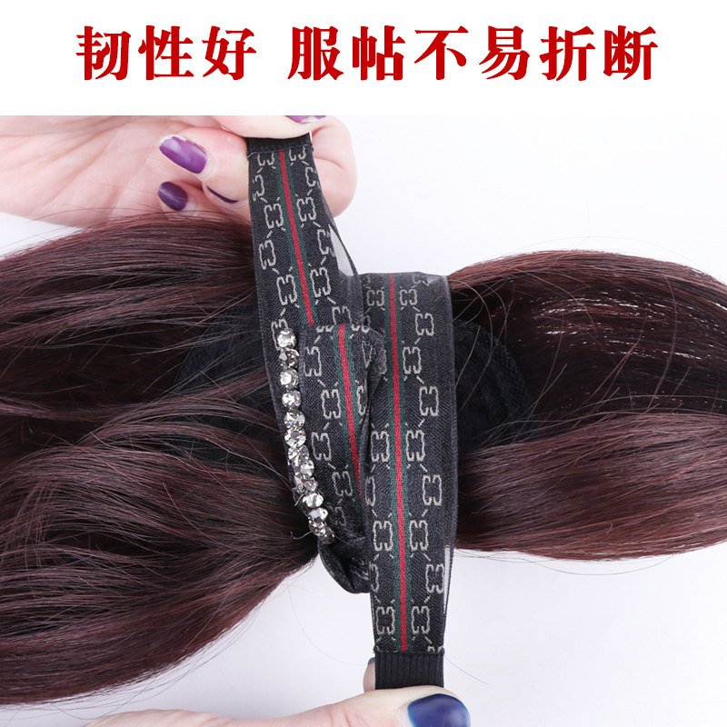 发箍刘海一体头顶补发片齐刘海假发女顶发盖遮白发自然真发假发片图片