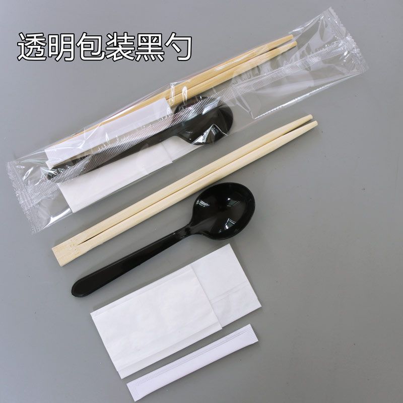 一次性筷子套装饭店专用外卖快餐三件套打包餐具四件套商用三合一