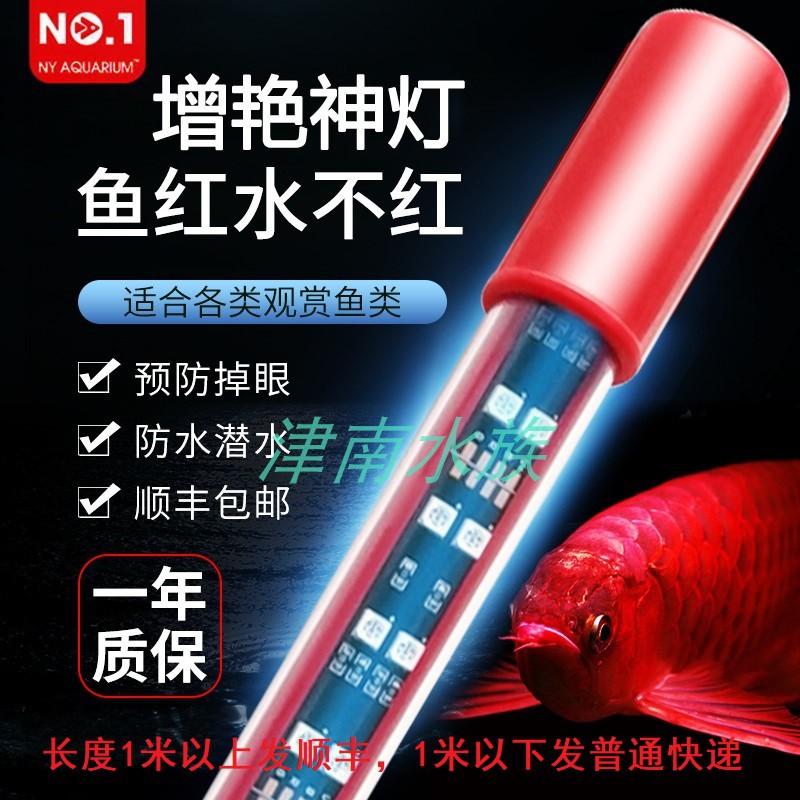 NO.1LED潜水灯三基色增艳龙鱼蝴蝶锦鲤高亮白变色水族鱼缸灯包邮