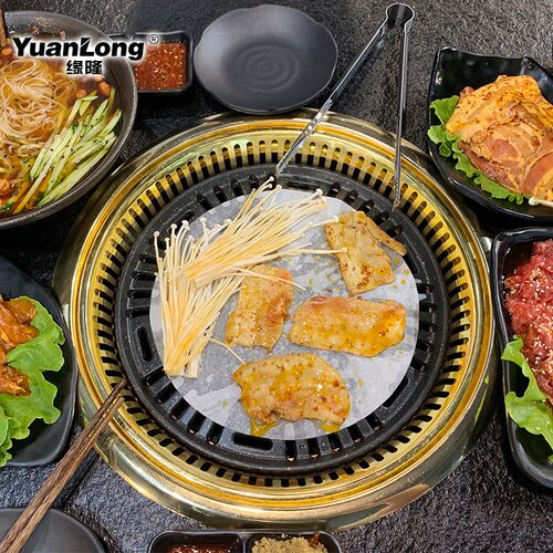 日式电烧烤炉商用韩式烤肉店下排烟电烤炉烤肉炉烤锅炭烤效果
