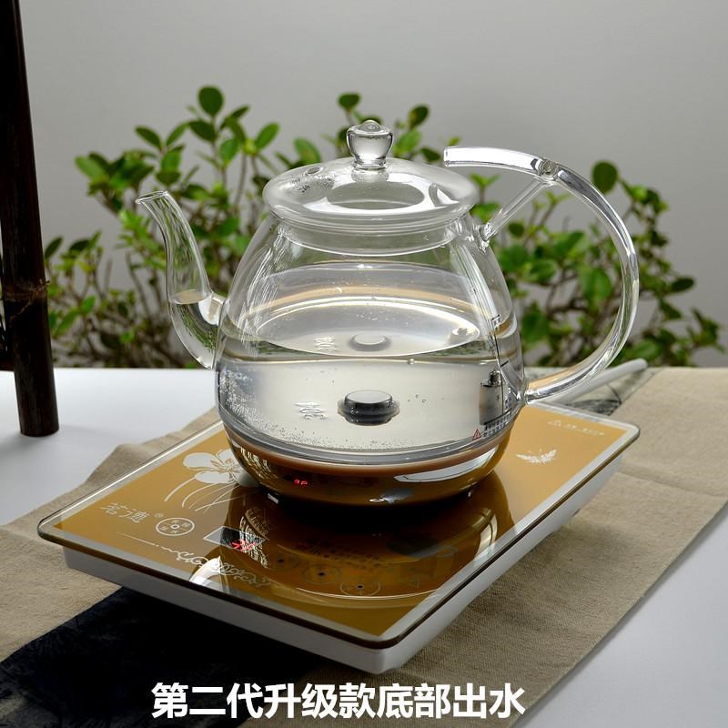 茗德茶具烧水壶涌泉式进水全智能底部手把自动上水玻璃电热水壶