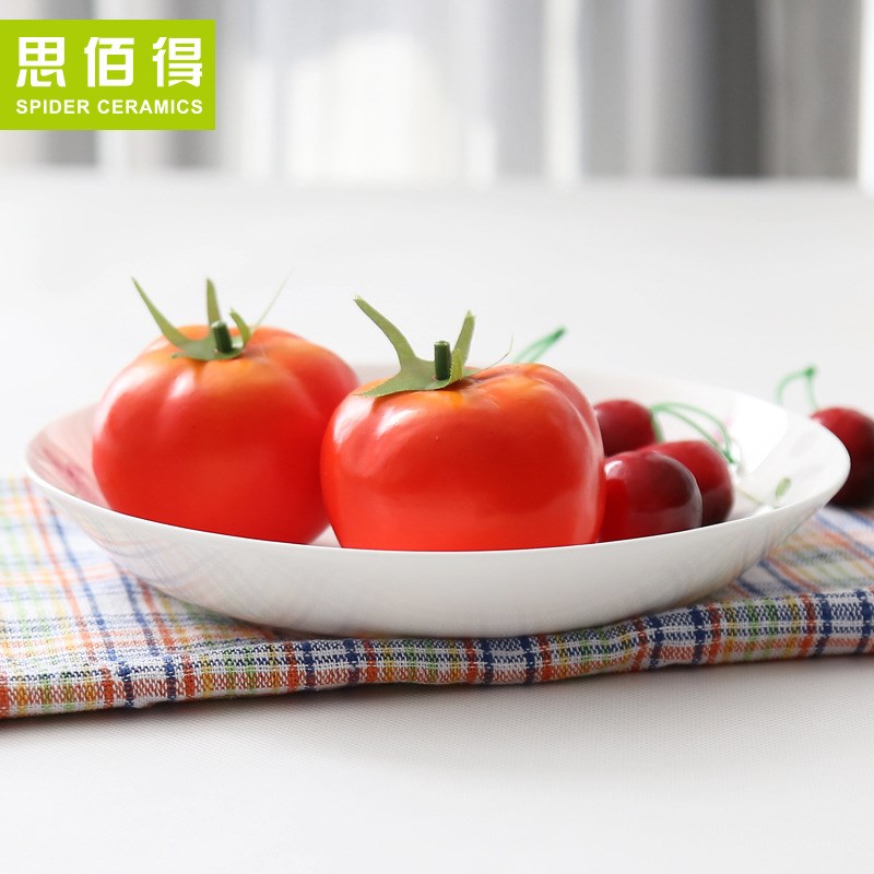 创意骨瓷餐具盘子韩式圆汤盘8英寸饭盘创意家用菜盘陶瓷盘