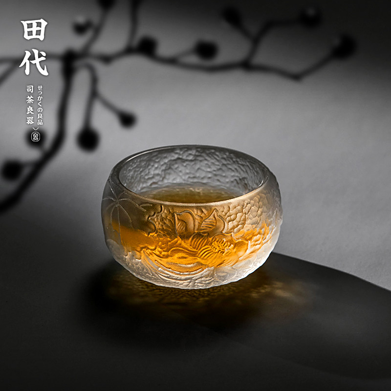 日式琉璃主人杯 古法脱蜡大号单杯功夫茶道品茗茶具小茶杯茶盏图片