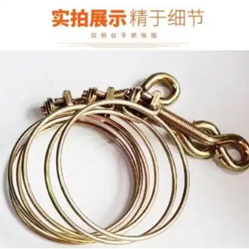手拧双钢丝喉箍消防水带接头卡箍手柄镀锌管箍水管卡抱箍2.5寸3寸