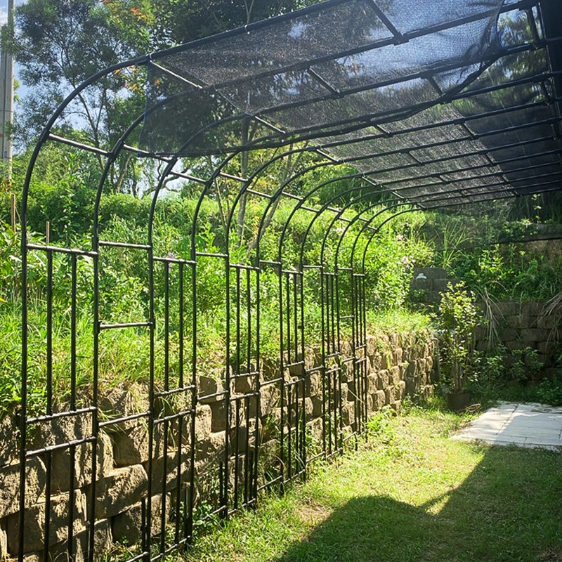 半边拱门花架加高加粗葡萄架庭院园艺爬藤架花园拱形支撑杆攀爬架图片