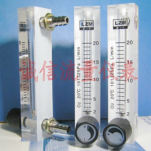 LZM-6T  O2  方形 面板式氧气流量计 氧吧可调小流量计2~20L/min