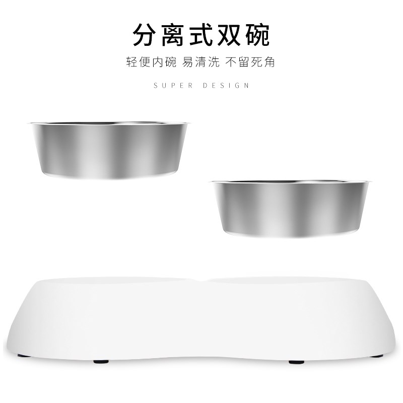 super休普猫碗双碗猫咪食盆猫粮盆碗食盆狗碗双碗可爱狗盆狗粮盆
