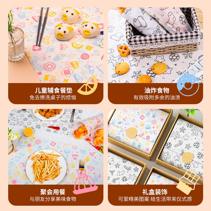云蕾特大号一次性餐垫纸家用儿童卡通西餐桌垫纸外卖餐桌餐纸垫图片