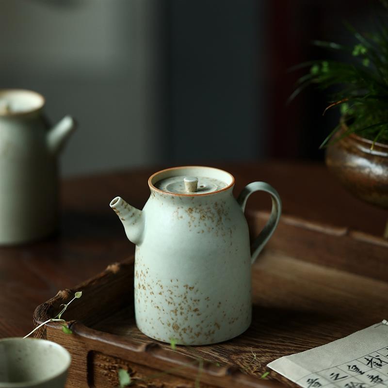 志野日式复古泡茶壶纯手工单壶粗陶茶具景德镇功夫茶具酱型壶