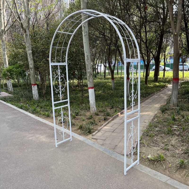 欧式铁艺拱门花架别墅庭院花园绿植月季攀爬藤拱形架户外过道装饰