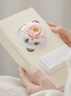 德化白瓷手捏非遗瓷花送女生摆件客厅伴手礼无火香薰扩香器礼品