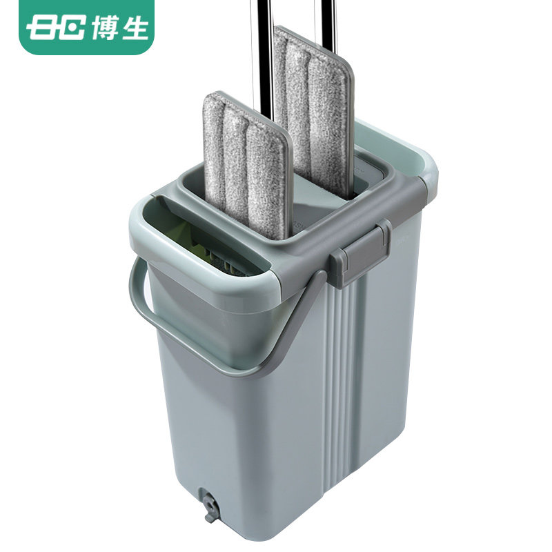 博生免手洗拖把 家用平板拖地神器 45CM大拖板拖把 超细纤维拖布